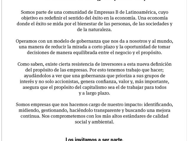 ES HORA DE TRABAJAR JUNTOS